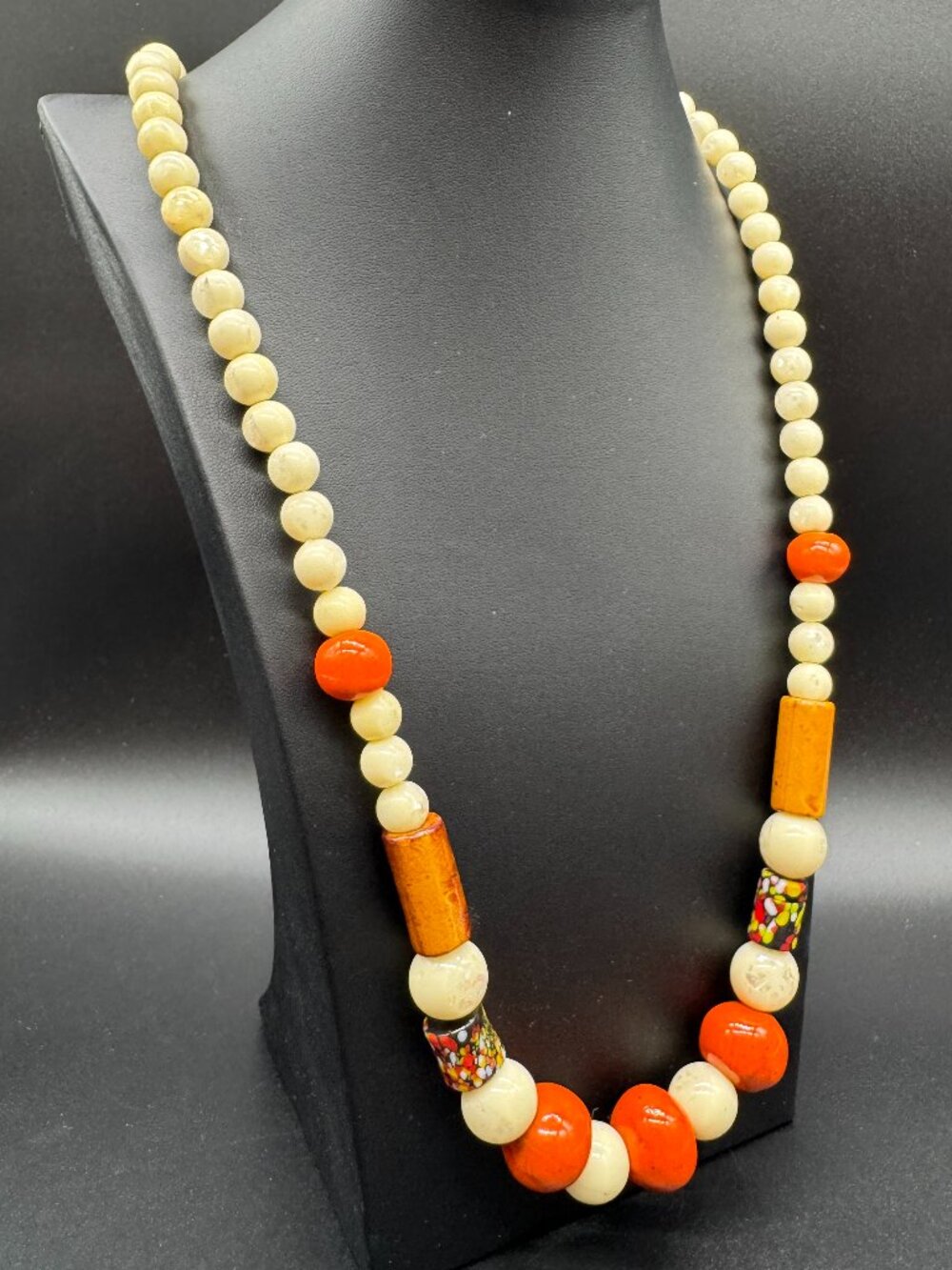 Vintage Beaded Necklace Hand Crafted 30 inches